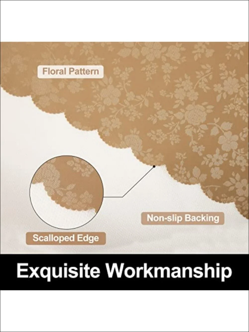 Waterproof Heavy Duty Vinyl Tablecloth 52x70 Rectangular Floral Embossed